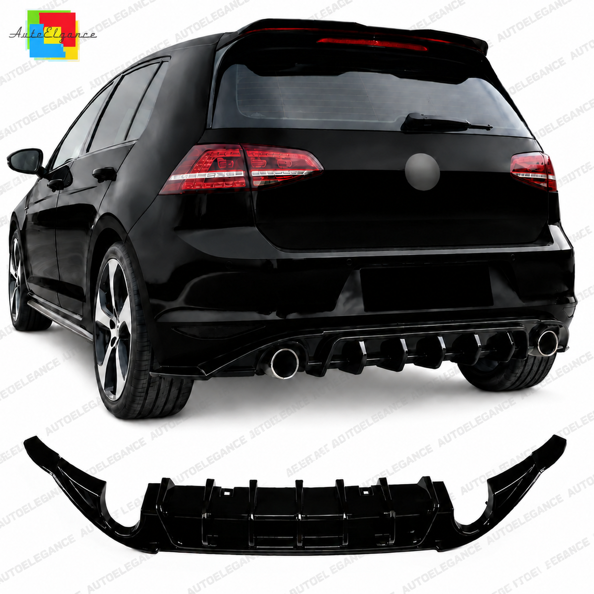 💕 Diffusore Posteriore Adatto per VW Golf MK7 2013-2016 ABS Nero Lucido 💕