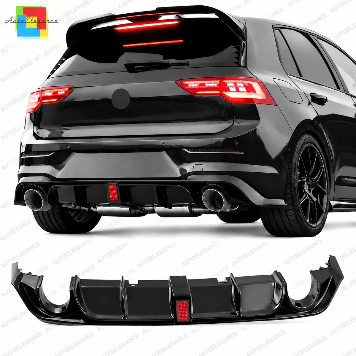 💕 Diffusore Posteriore Adatto per VW Golf MK8 GTI GTE GTD 20+ LED ABS 💕