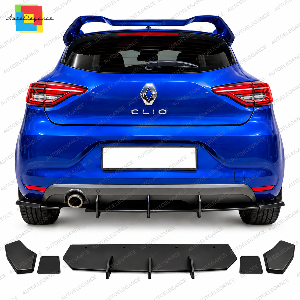 💕 Diffusore Posteriore Adatto per Renault Clio 5 19-23 ABS Nero Opaco 💕