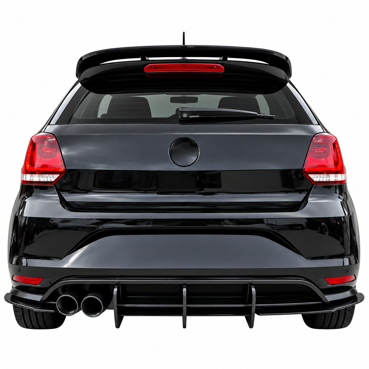 💕 Diffusore Posteriore Adatto per VW Polo Mk5 GTI 09-17 Max Nero Opaco 💕
