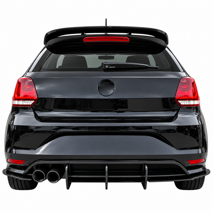 💕 Diffusore Posteriore Adatto per VW Polo Mk5 GTI 09-17 Max Nero Opaco 💕