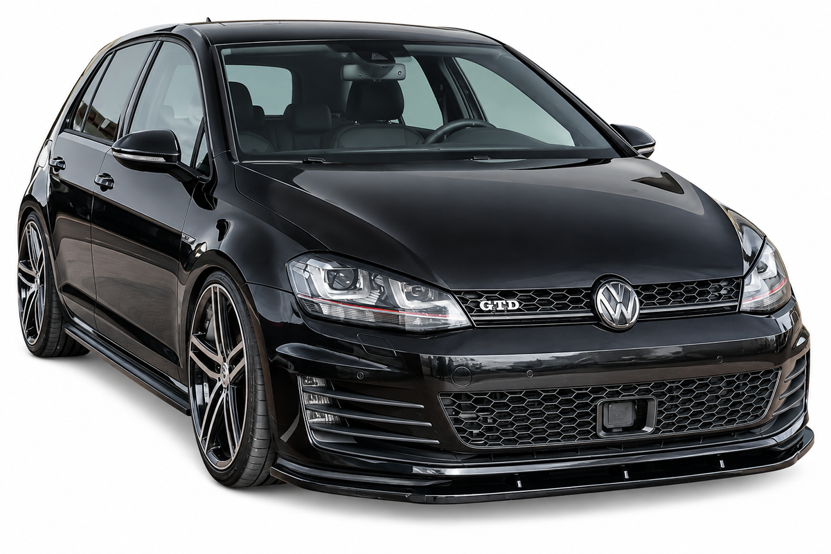 💕0160 SPLITTER ANTERIORE ADATTO PER VW GOLF 7 GTI/GTD 12-2016 ABS NERO LUCIDO💕