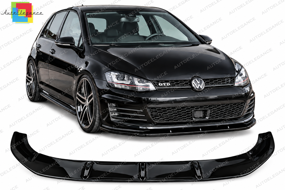 💕0160 SPLITTER ANTERIORE ADATTO PER VW GOLF 7 GTI/GTD 12-2016 ABS NERO LUCIDO💕