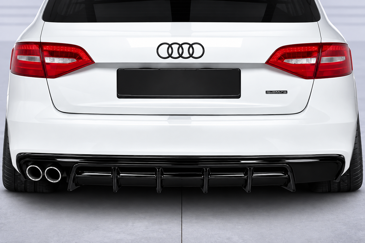 💕Diffusore posteriore adatto per Audi A4 B8 (8K) LOOK RS4 07-14 NERO LUCIDO💕