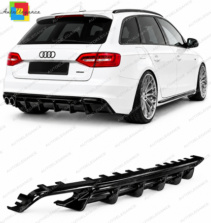 💕Diffusore posteriore adatto per Audi A4 B8 (8K) LOOK RS4 07-14 NERO LUCIDO💕
