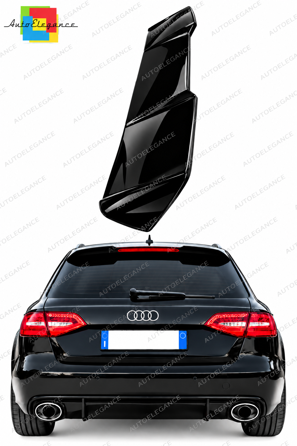 💕ART.1560 SPOILER TETTO ADATTO PER A4 B8 2007-2016 look RS4 NERO LUCIDO💕