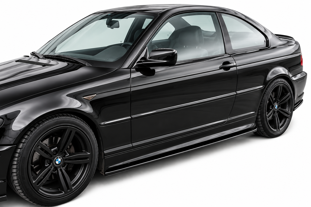 💕 Sotto Minigonne Adatte per BMW E46 97-06 Max Piano Black 💕