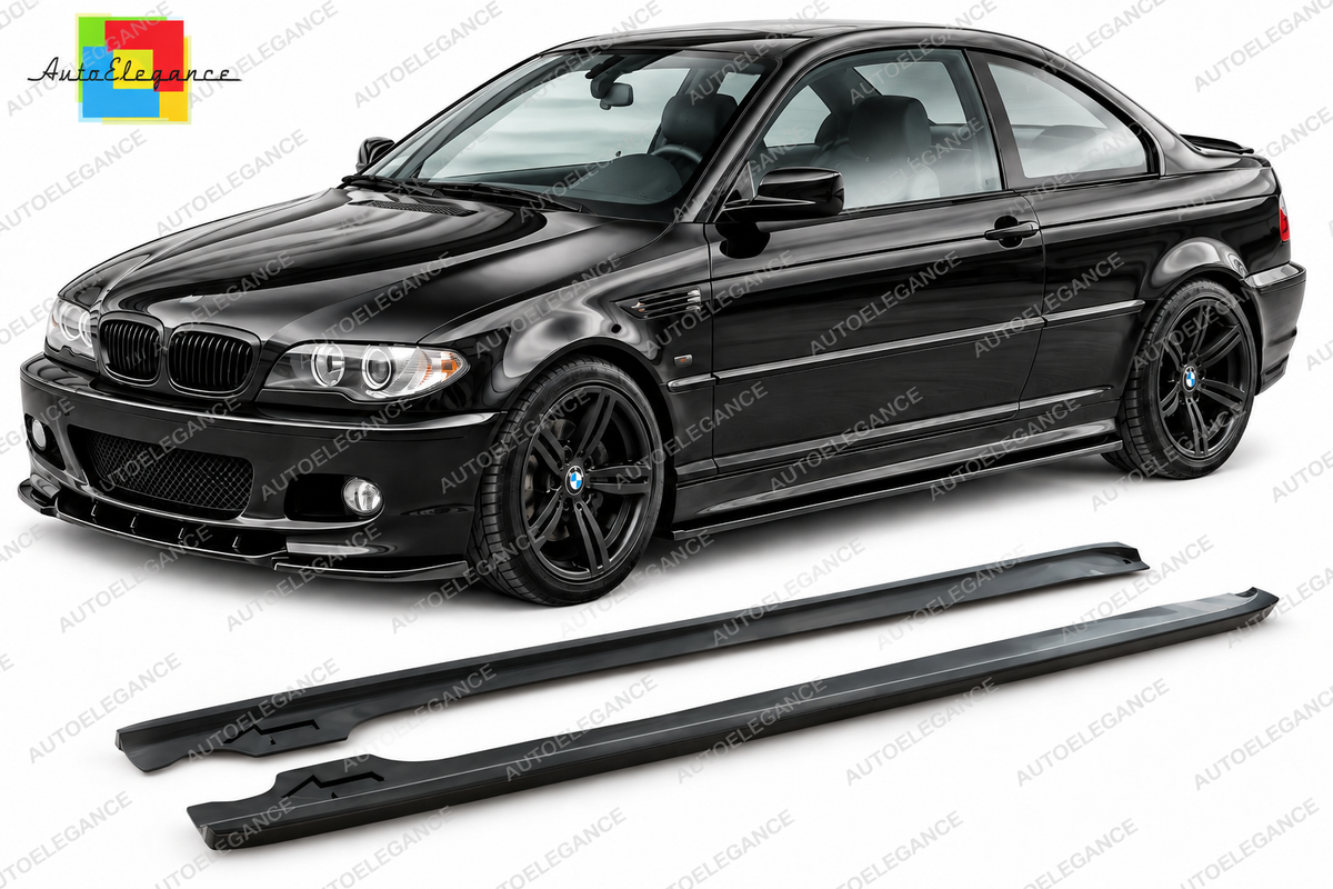 💕 Sotto Minigonne Adatte per BMW E46 97-06 Max Piano Black 💕