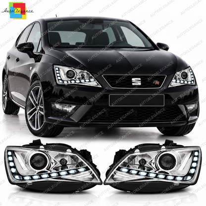 💕 Fari Anteriori Adatti per Seat Ibiza 6J 12-15 True DRL LED Cromati 💕