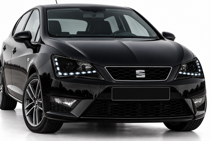 💕 Fari Anteriori Adatti per Seat Ibiza 6J 12-15 True DRL LED Neri 💕