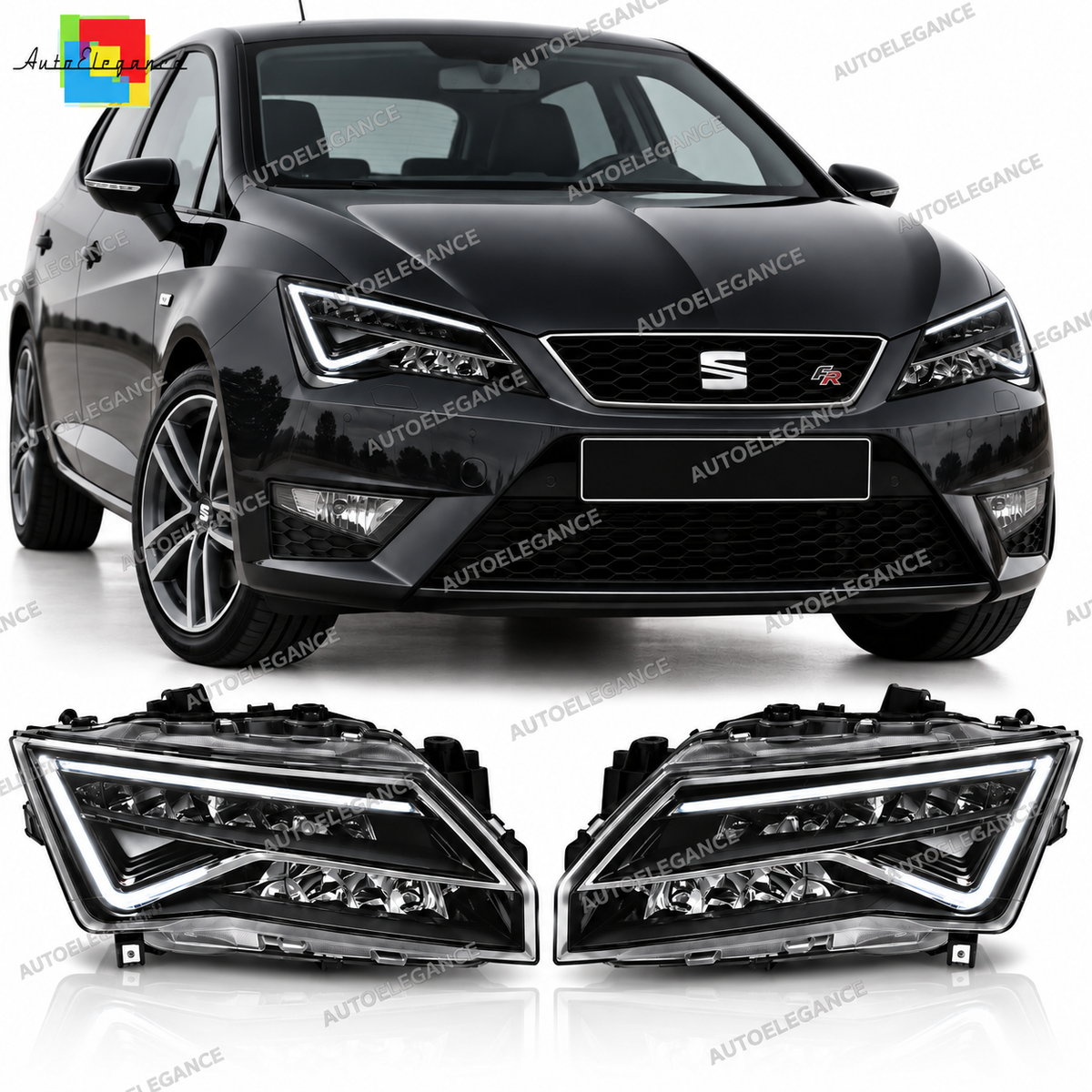 💕 Fari Anteriori Adatti per Seat Leon III 5F 12-20 Full LED DRL 💕