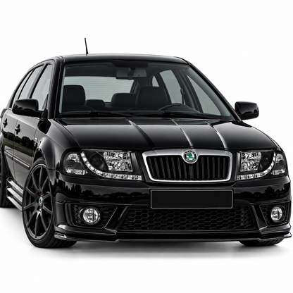 💕 Fari Anteriori Adatti per Skoda Octavia I 00-10 LED DRL Neri 💕