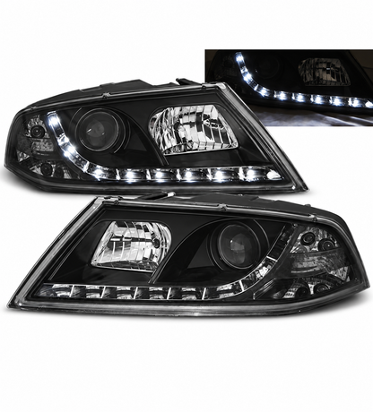 💕 Fari Anteriori Adatti per Skoda Octavia II 03-08 Xenon LED DRL Neri 💕
