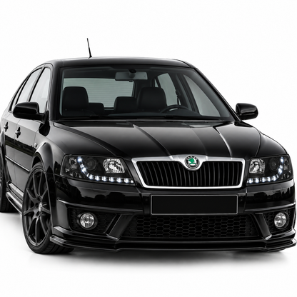 💕 Fari Anteriori Adatti per Skoda Octavia II 03-08 Xenon LED DRL Neri 💕