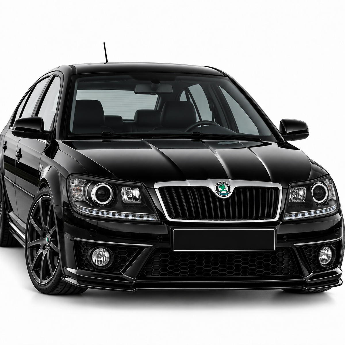 💕 Fari Anteriori Adatti per Skoda Octavia 09-12 True DRL LED Neri 💕