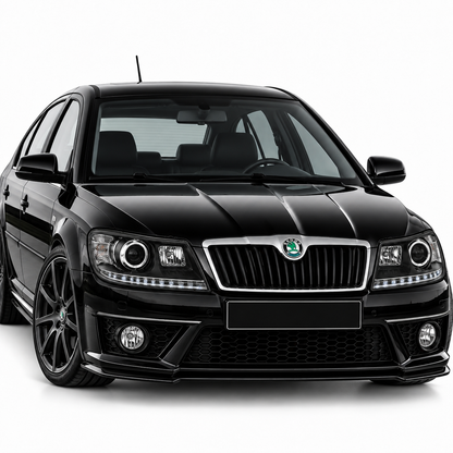 💕 Fari Anteriori Adatti per Skoda Octavia 09-12 True DRL LED Neri 💕