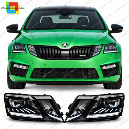 💕 Fari Anteriori FULL FULL LED DRL Adatti per Skoda Octavia III 16-20 💕