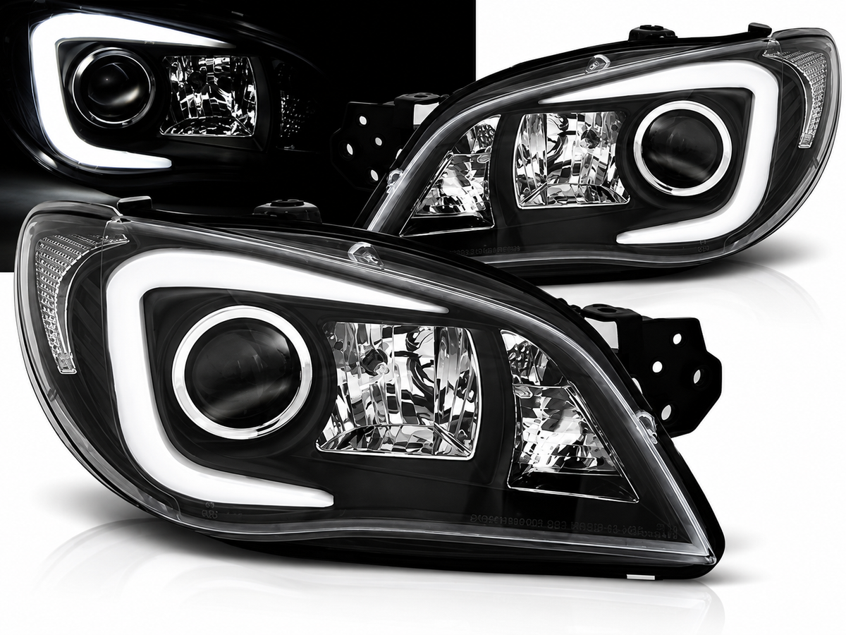 💕 Fari Anteriori Adatti per Subaru Impreza II GD GG 06-07 Xenon Tube Light Neri 💕