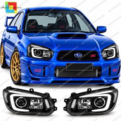 💕 Fari Anteriori Adatti per Subaru Impreza II GD GG 06-07 Xenon Tube Light Neri 💕