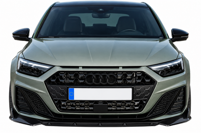 💕ART.0037 SPLITTER ANTERIORE ADATTO PER AUDI A1 GB 2018+ NERO LUCIDO LOOK RS💕
