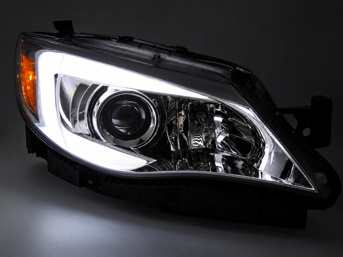 💕 Fari Anteriori Adatti per Subaru WRX 08-14 Tube Light LED Cromati 💕