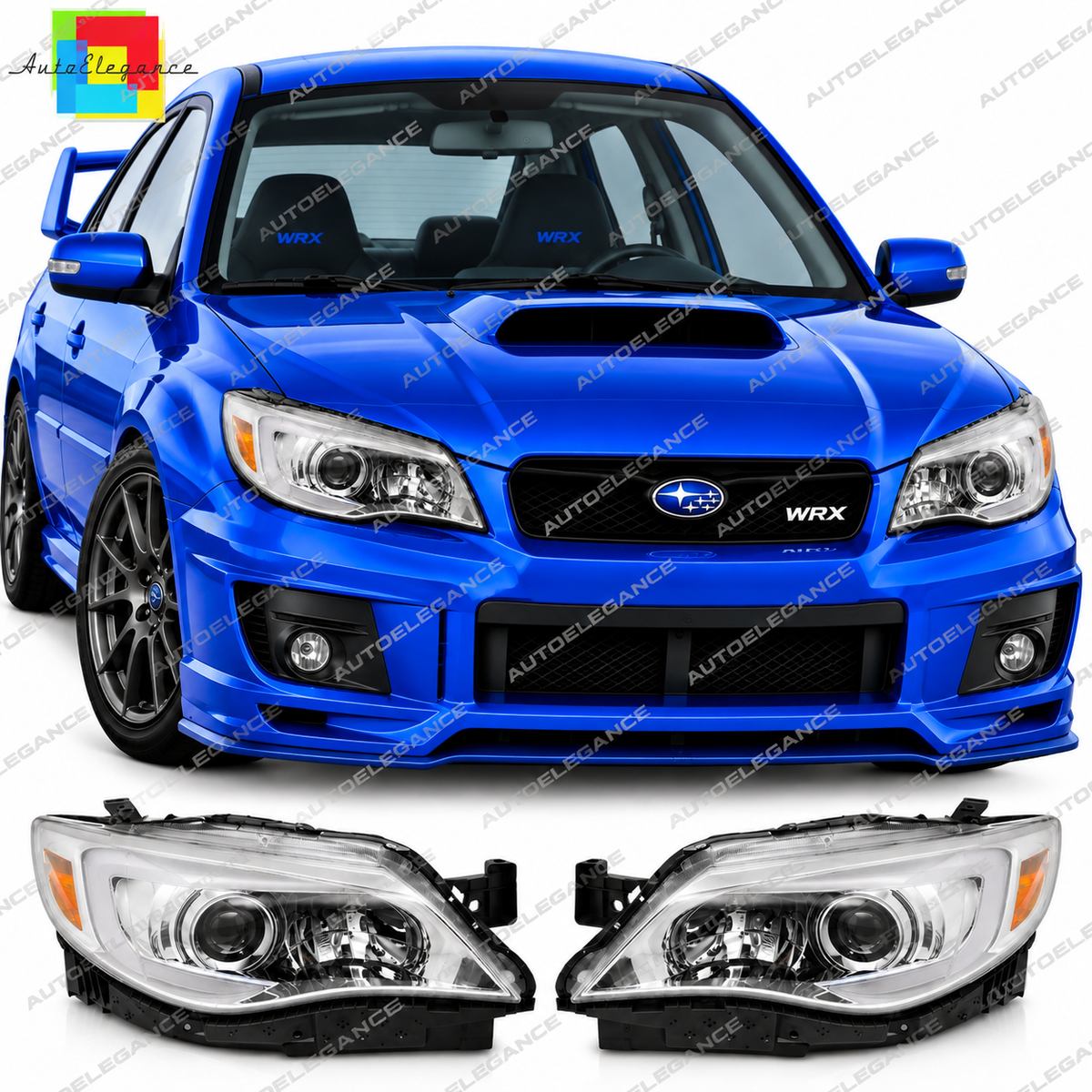💕 Fari Anteriori Adatti per Subaru WRX 08-14 Tube Light LED Cromati 💕