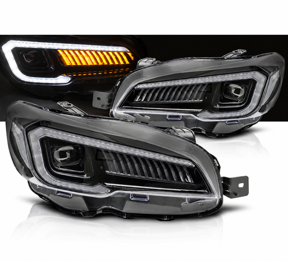 💕 Fari Anteriori Adatti per Subaru WRX 14-22 Full LED DRL Neri 💕