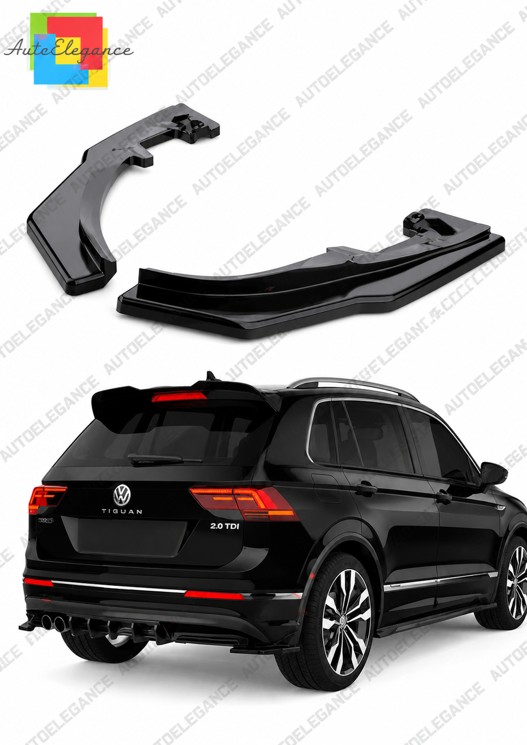 👉Splitters posteriore laterale adatto per VW Tiguan R-Line Mk2 2015-2020👈