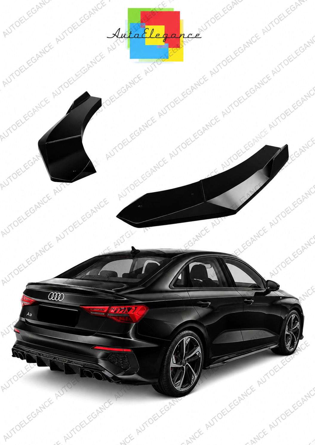 👉Splitter posteriore laterale adatto per Audi A3 S-Line BY Facelift (20-24)👈