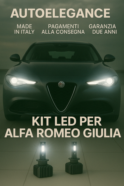 🔥KIT LED D5S 6000K Anabbaglianti per Alfa Romeo Giulia | Bianco CANBUS🔥
