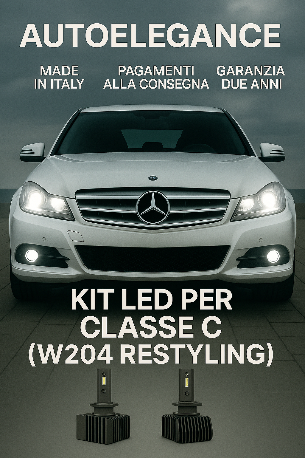 ⭐KIT LED D1S 6000K Anabbaglianti per Mercedes Classe C W204 | Bianco CANBUS ⭐