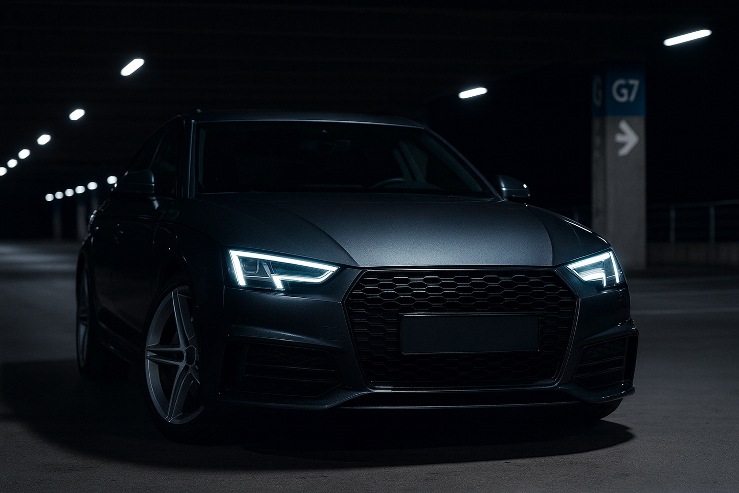 😍ART.5723 GRIGLIA SPORTIVA NERA LUCIDA PDC ADATTO PER AUDI A4 B9 15-19😍