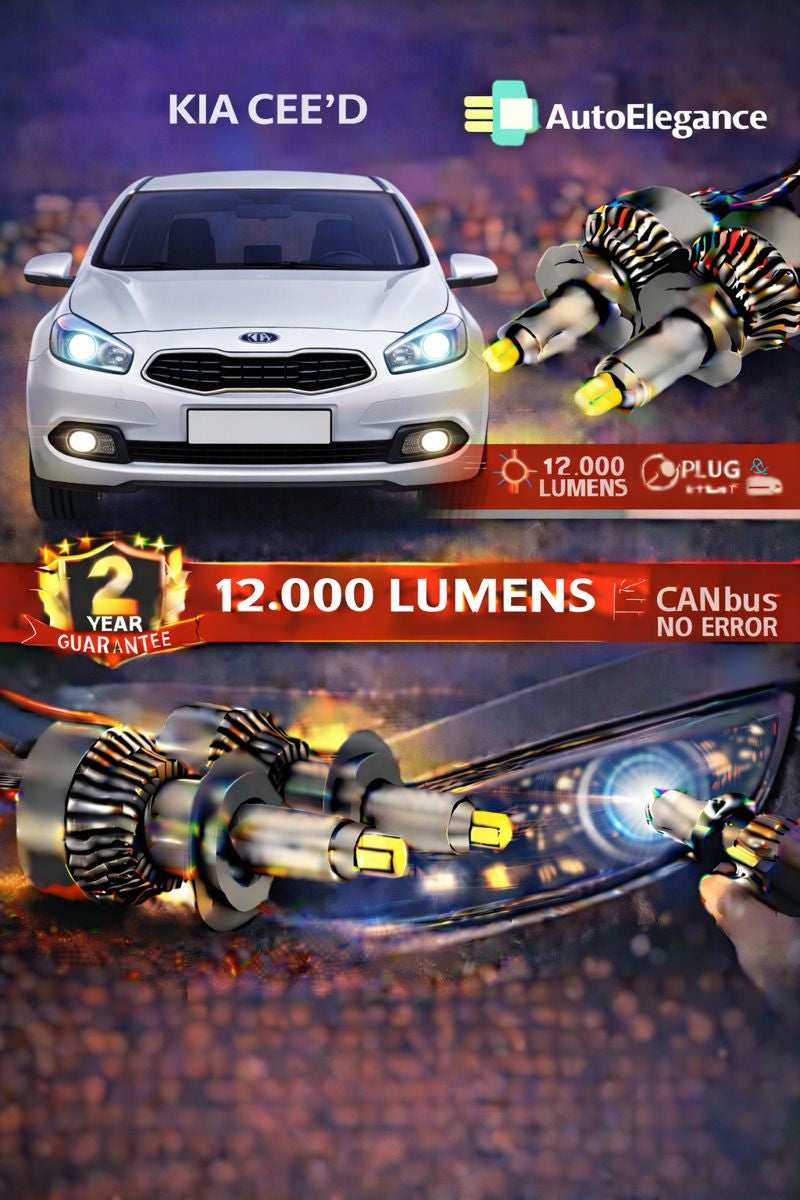 🔥KIT LED PER  KIA CEE'D ANABAGLIANTI H7 CANBUS Bianco 6500K 360 gradi🔥