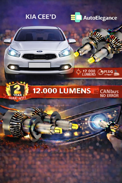 🔥KIT LED PER  KIA CEE'D ANABAGLIANTI H7 CANBUS Bianco 6500K 360 gradi🔥