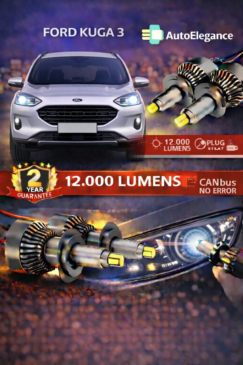 🔥KIT LED PER  FORD KUGA 3 ANABAGLIANTI H7 CANBUS Bianco 6500K 360 gradi🔥