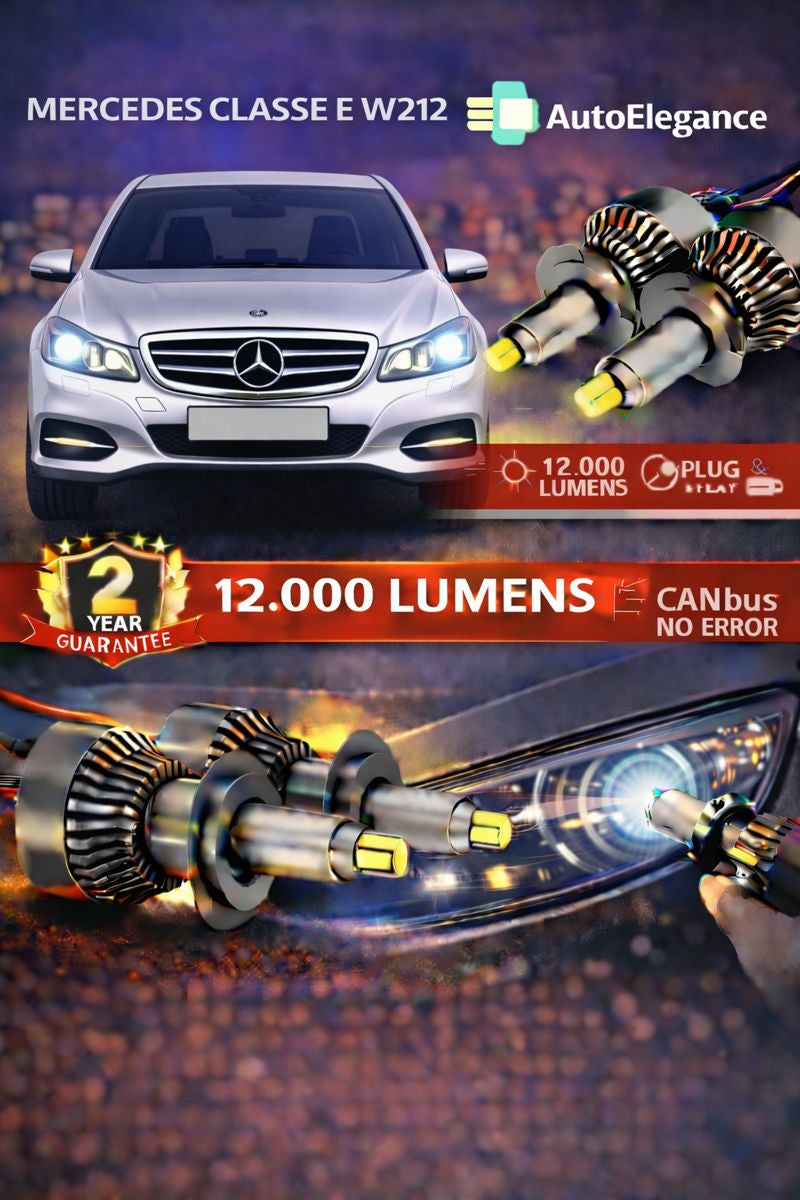 🔥KIT LED PER MERCEDES CLASSE E ANABAGLIANTI H7 CANBUS Bianco 6500K 360 gradi🔥