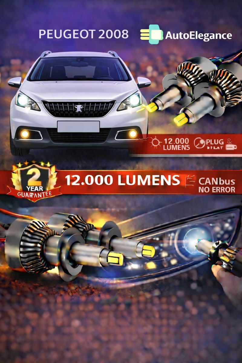 🔥KIT LED PER PEUGEOT 2008 ANABAGLIANTI H7 CANBUS Bianco 6500K 360 gradi🔥