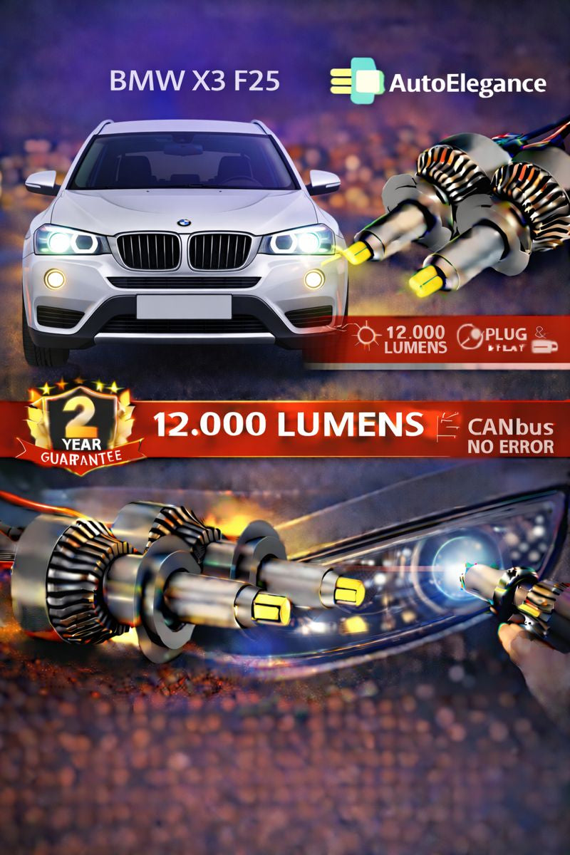 🔥KIT LED PER BMW X3 F25 ANABAGLIANTI H7 CANBUS Bianco 6500K 360 gradi🔥