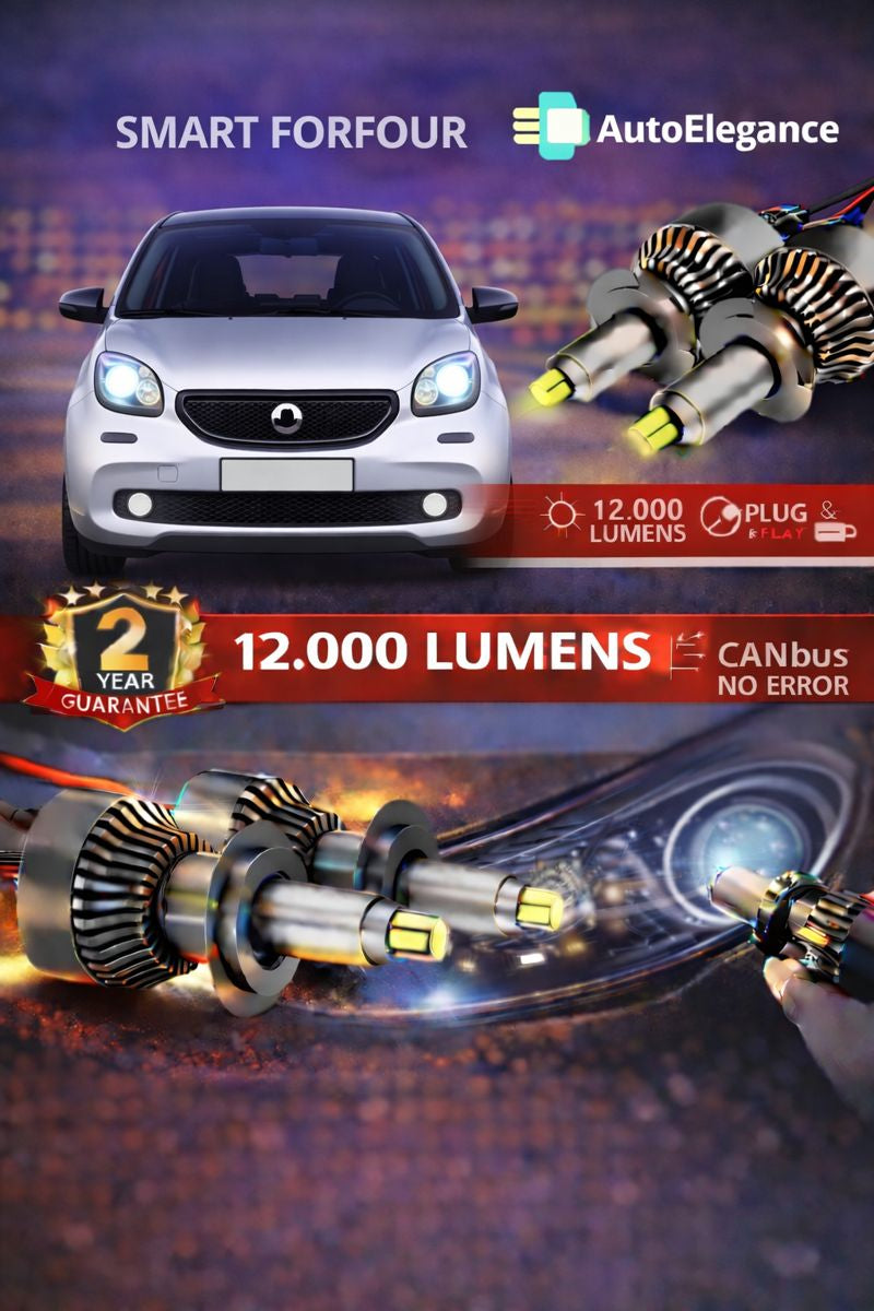 🔥KIT LED PER SMART FORFOUR 454 ANABAGLIANTI H7 CANBUS Bianco 6500K 360 gradi🔥