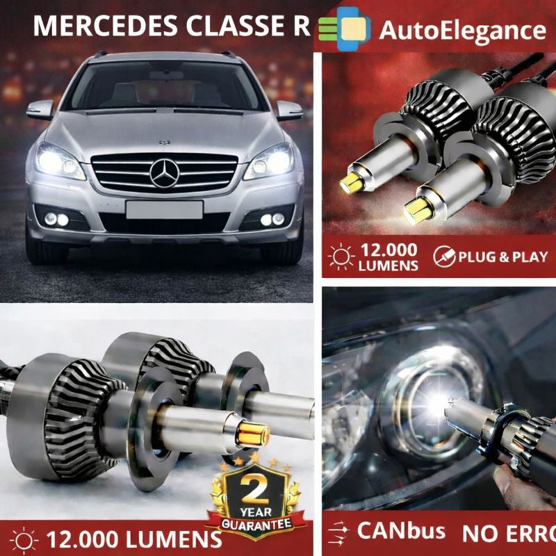 🔥KIT LED PER MERCEDES CLASSE R ANABAGLIANTI H7 CANBUS Bianco 6500K 360 gradi🔥