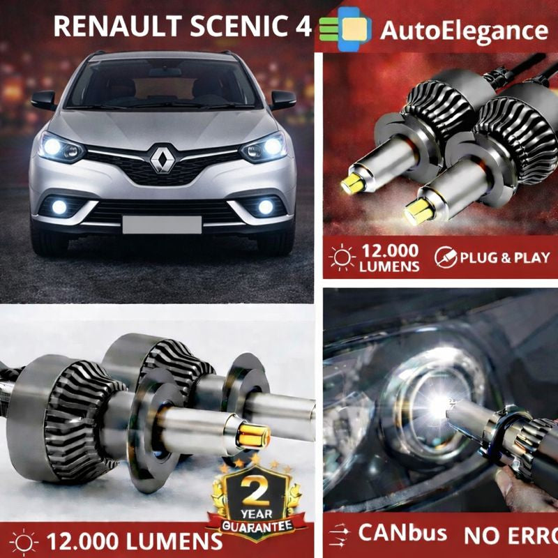 🔥KIT LED PER RENAULT SCENIC 4 ANABAGLIANTI H7 CANBUS Bianco 6500K 360 gradi🔥
