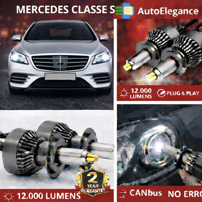 🔥KIT LED PER MERCEDES CLASSE S ANABAGLIANTI H7 CANBUS Bianco 6500K 360 gradi🔥