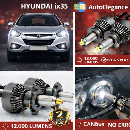 🔥KIT LED PER HYUNDAI ix35 ANABAGLIANTI H7 CANBUS Bianco 6500K 360 gradi🔥