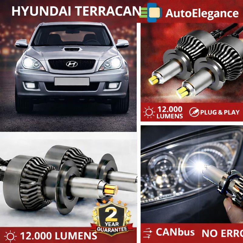🔥KIT LED PER  HYUNDAI TERRACAN ANABAGLIANTI H7 CANBUS Bianco 6500K 360 gradi🔥