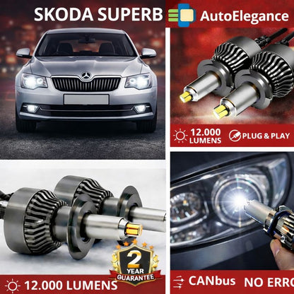 🔥KIT LED PER SKODA SUPERB ANABAGLIANTI H7 CANBUS Bianco 6500K 360 gradi🔥