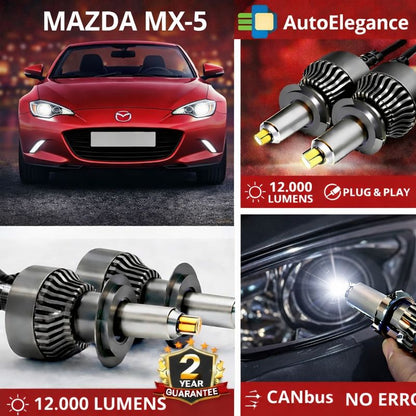 🔥KIT LED PER  MAZDA MX-5 ANABAGLIANTI H7 CANBUS Bianco 6500K 360 gradi🔥