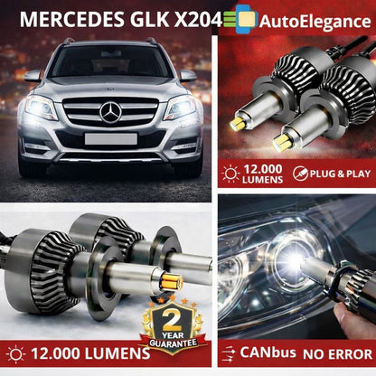 🔥KIT LED PER MERCEDES GLK X204 ANABAGLIANTI H7 CANBUS Bianco 6500K 360 gradi🔥