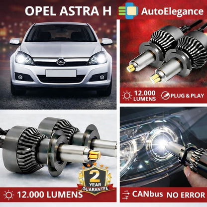 🔥KIT LED PER OPEL ASTRA H ANABAGLIANTI H7 CANBUS Bianco 6500K 360 gradi🔥