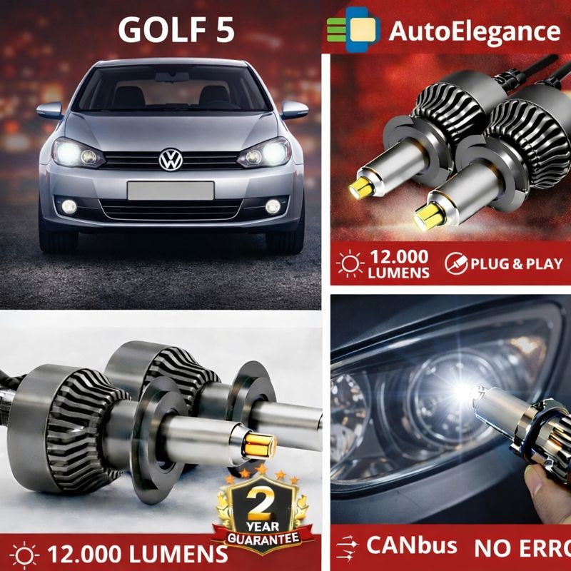 🔥KIT LED PER VW GOLF 5 ANABAGLIANTI H7 CANBUS Bianco 6500K 360 gradi🔥