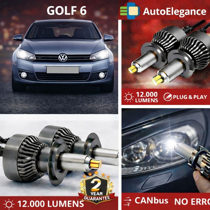 🔥KIT LED PER VW GOLF 6 ANABAGLIANTI H7 CANBUS Bianco 6500K 360 gradi🔥